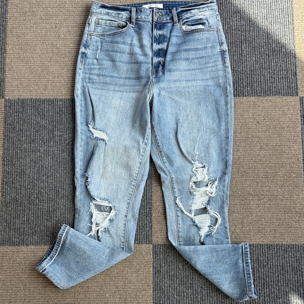 Women's Distressed Light Blue Jeans